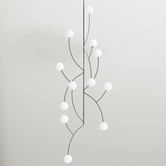  Minimalist Collectible Bespoke Pendant Chandelier with Multiple Opaque Spheres