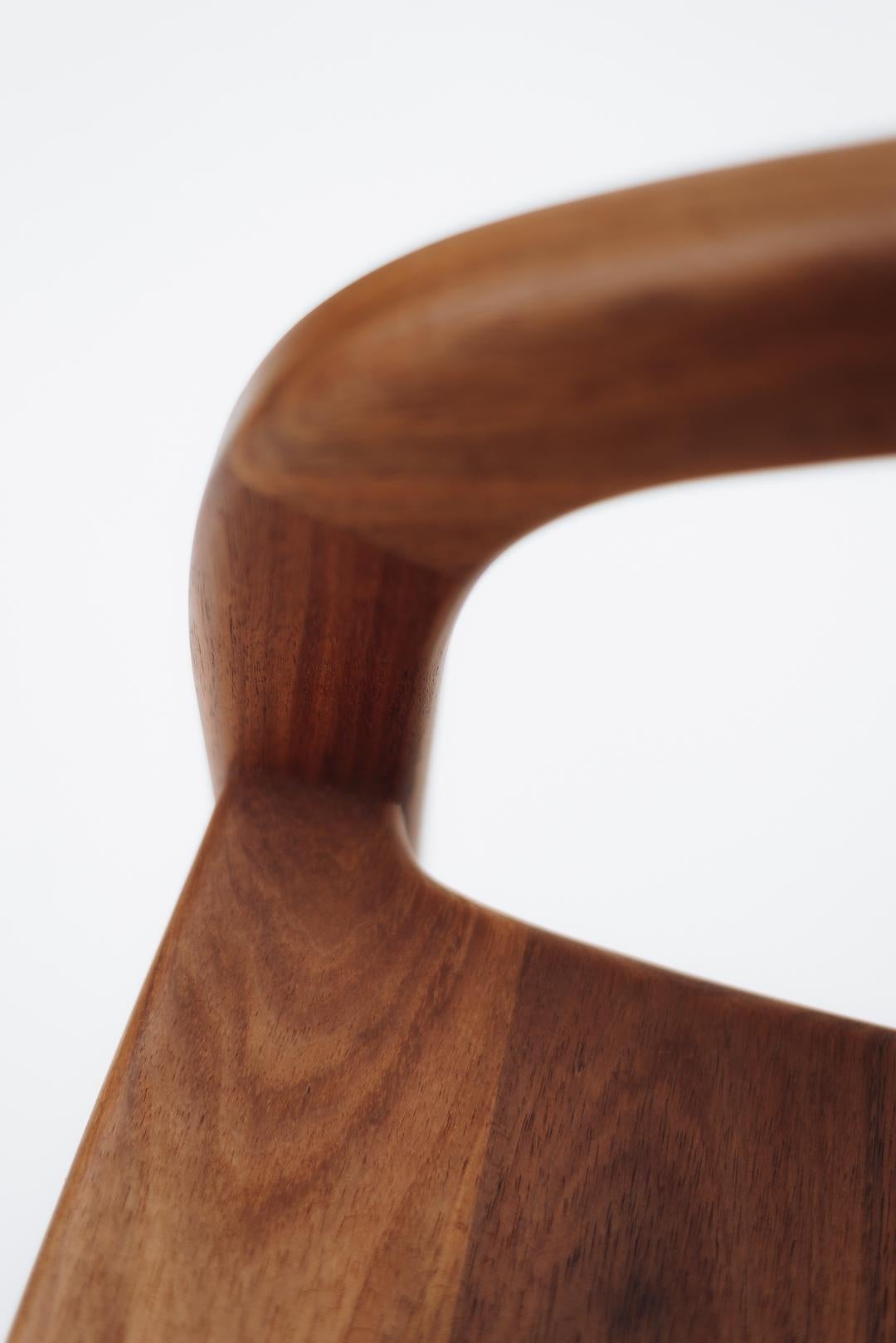 Handrafted Contemporary Dining Chair in Caribbean Walnut, in Stock For Sale 1