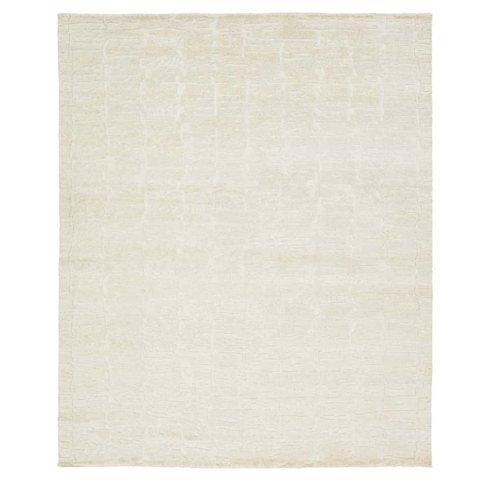 Rug and Kilim’s Contemporary Rug in White with Subtle Circle Pattern ...
