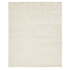 Minimalistischer Contemporary Marokkanischer Stil Wollteppich in elfenbein von Apadana