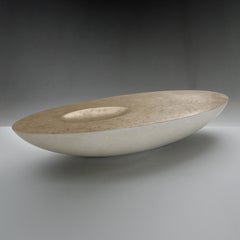 "VIE" Minimal Contemporary Oval Marble and Brass Cast Central Coffee Table