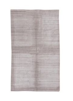 Minimalist Contemporary Tibetan Wool Rug in Soft Silver Gray