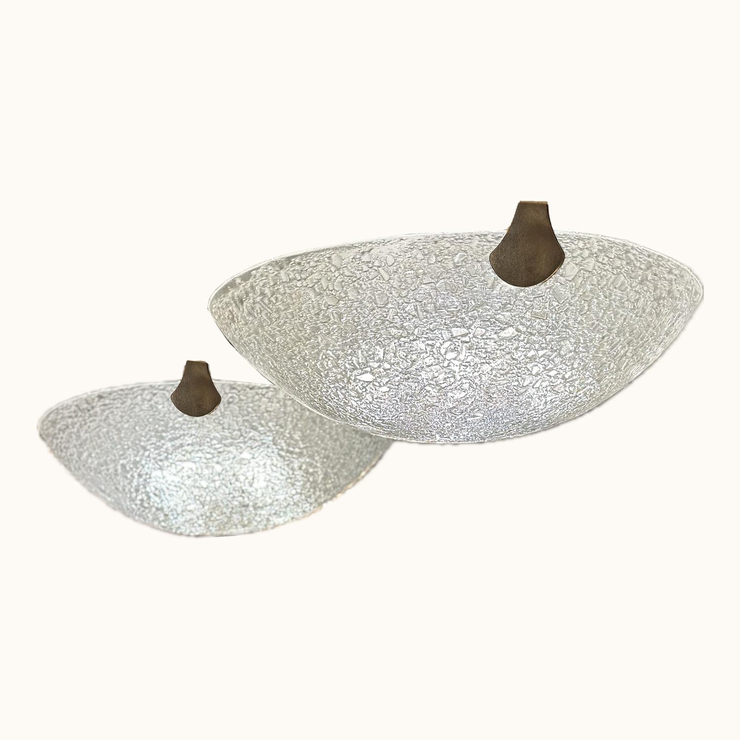 Moderne Plafonniers minimaliste en verre frisé convexe Lights en vente