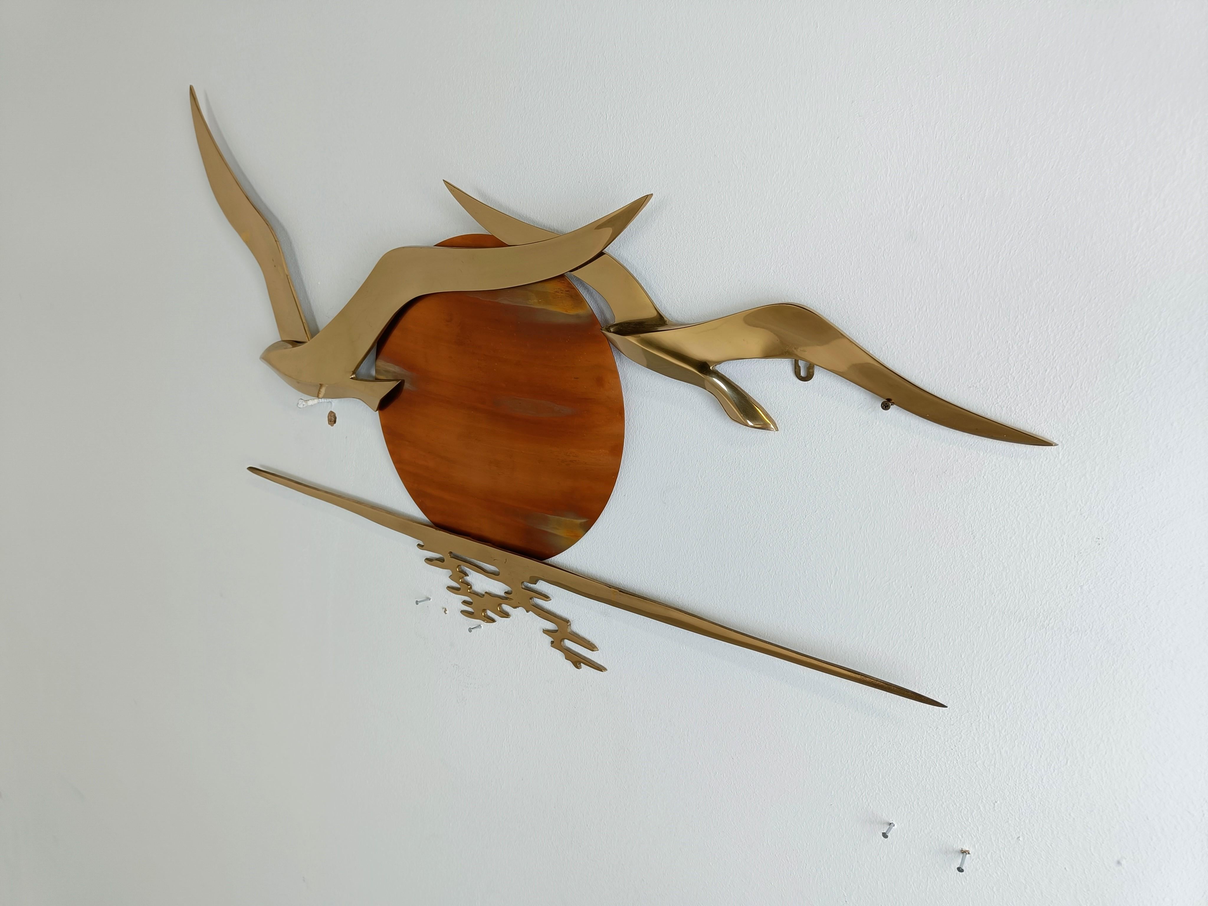 Minimalist copper bird sculpture, 1970s - In Good Condition For Sale In HEVERLEE, BE