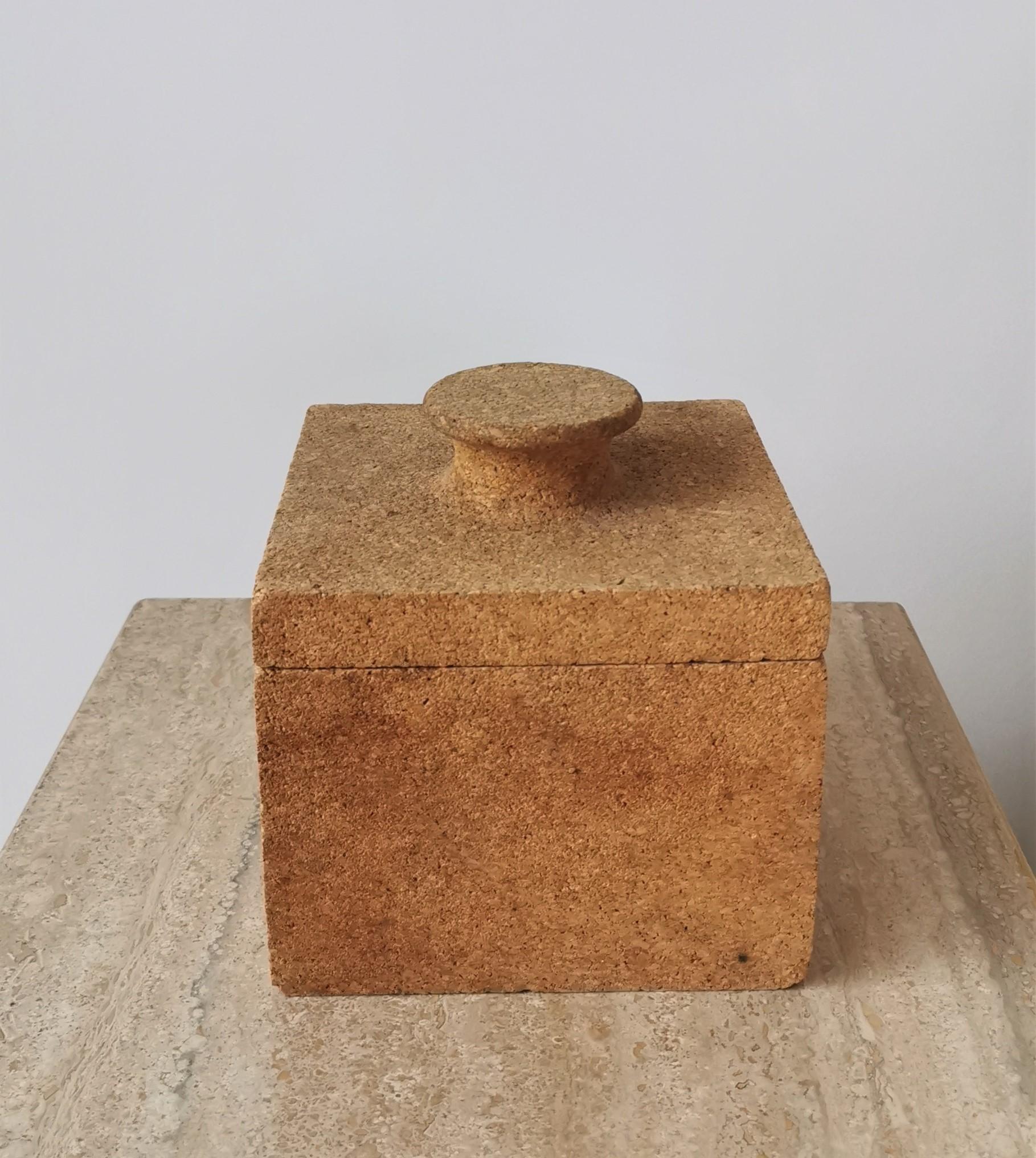 Minimalist Cork Ice Bucket, France, 1970s In Fair Condition In New York, NY