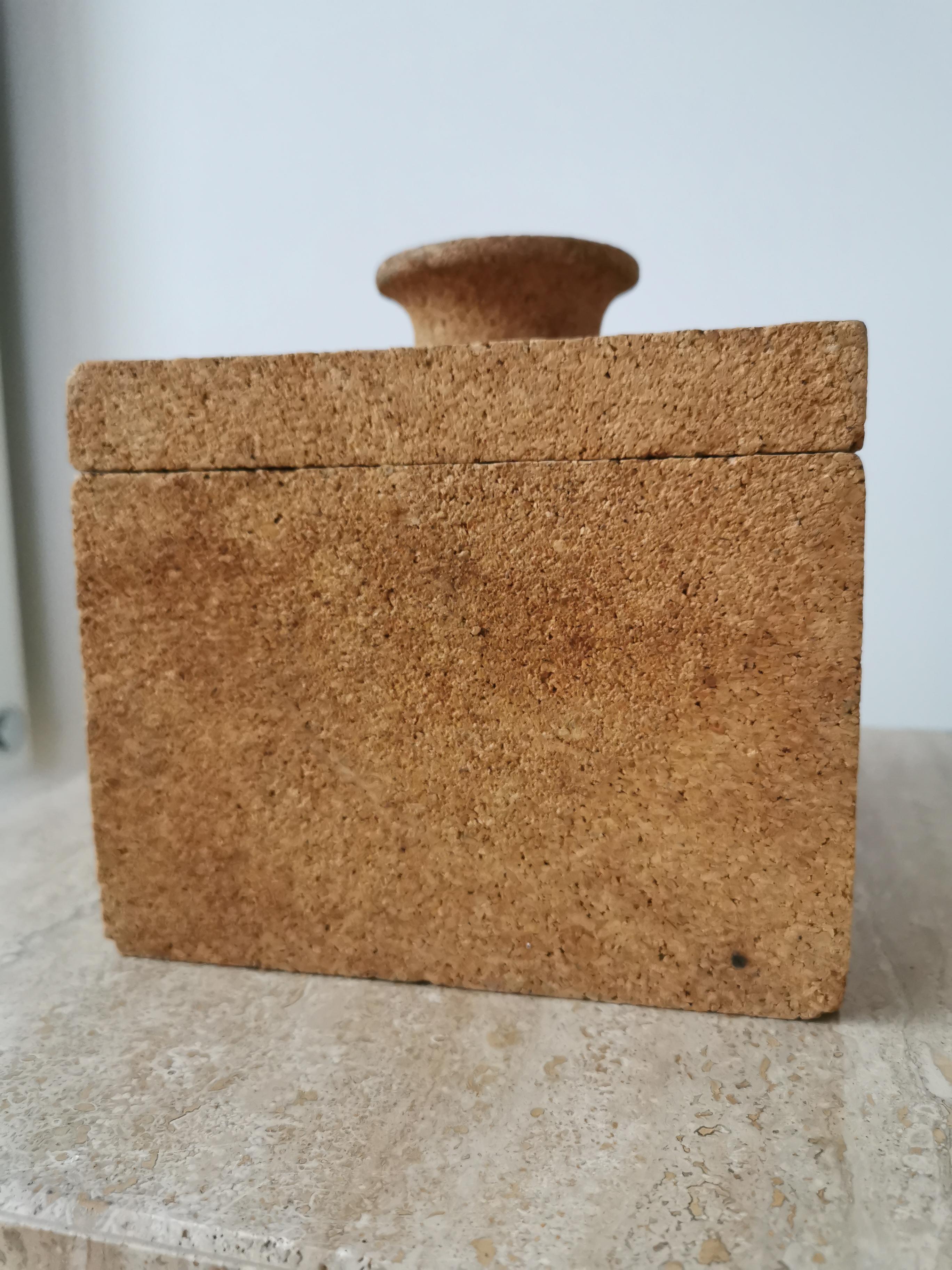 Minimalist Cork Ice Bucket, France, 1970s In Fair Condition In New York, NY