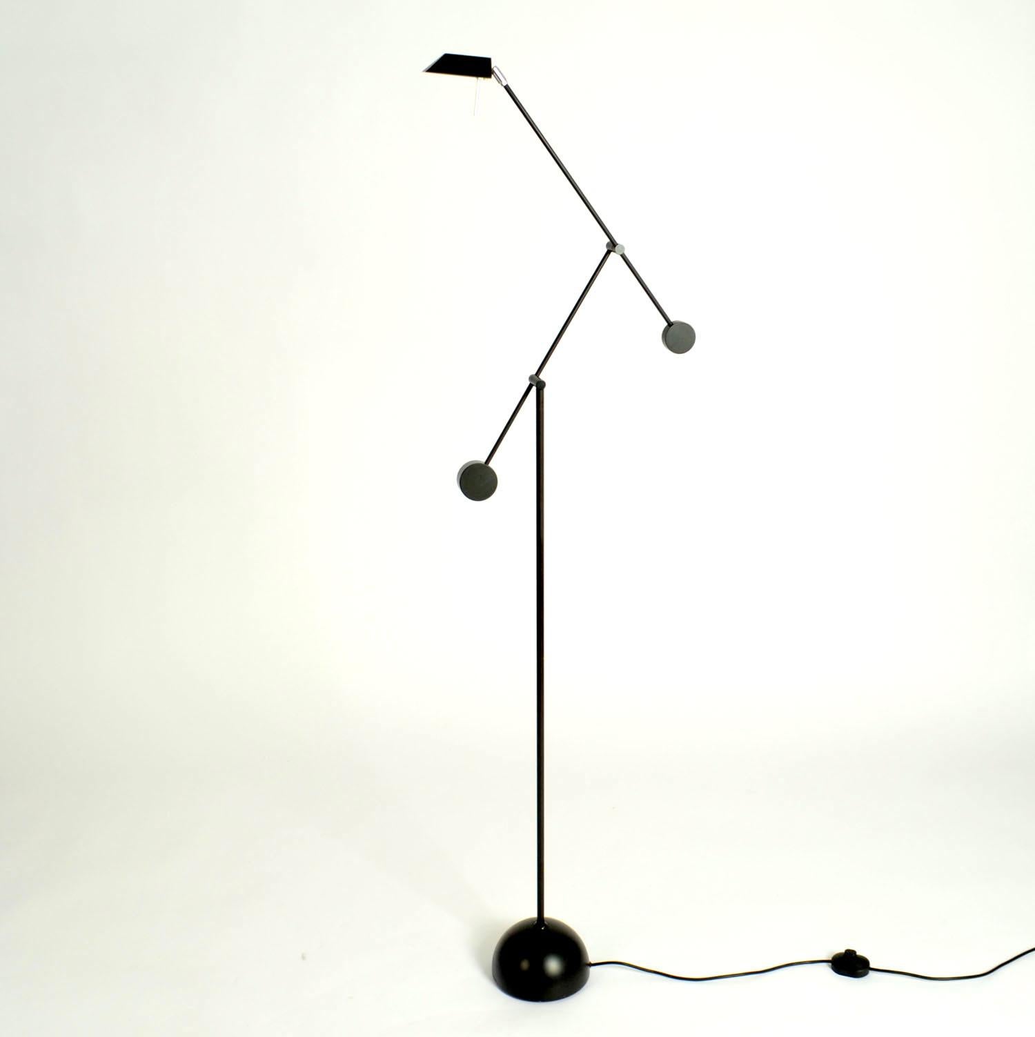 Lampadaire minimaliste Counter Balance Noir 1970 Excellent état - En vente à London, GB