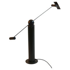 Minimalist Sculptural Black Table Lamp, Swiss Design by Baltensweiler