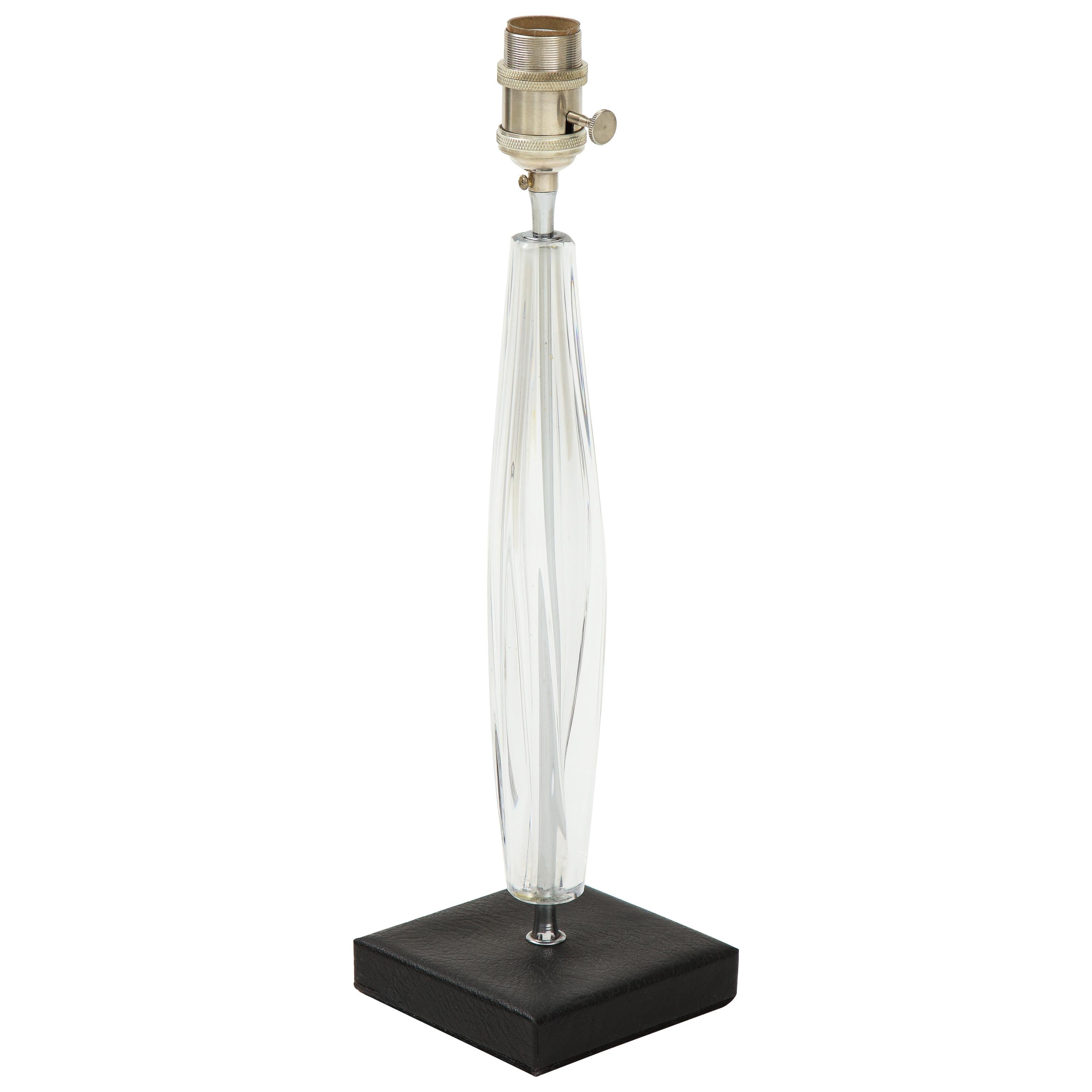 Minimalist Crystal Table Lamp by Daum Nancy, France, 1960's For Sale