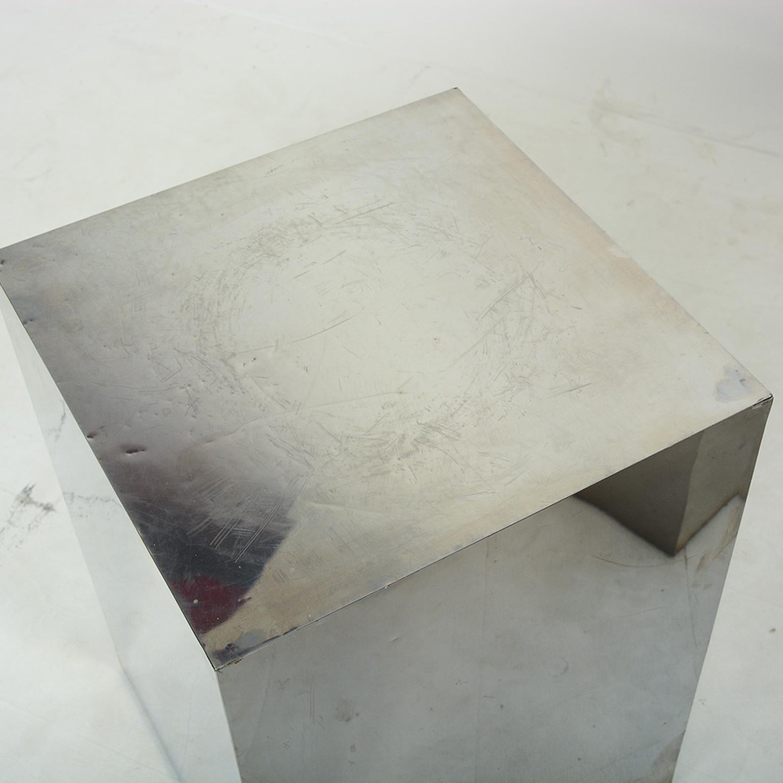 metal cube side table
