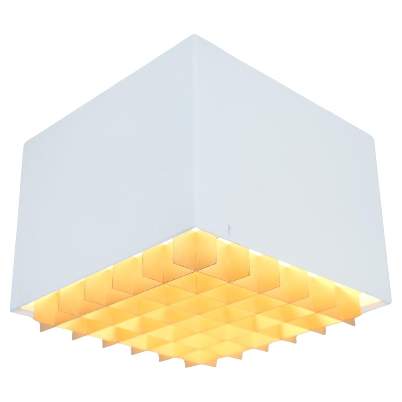 Montatura a incasso cubica minimalista, Paavo Tynell modello H2-57, bianco e oro, Idman anni '80 in vendita