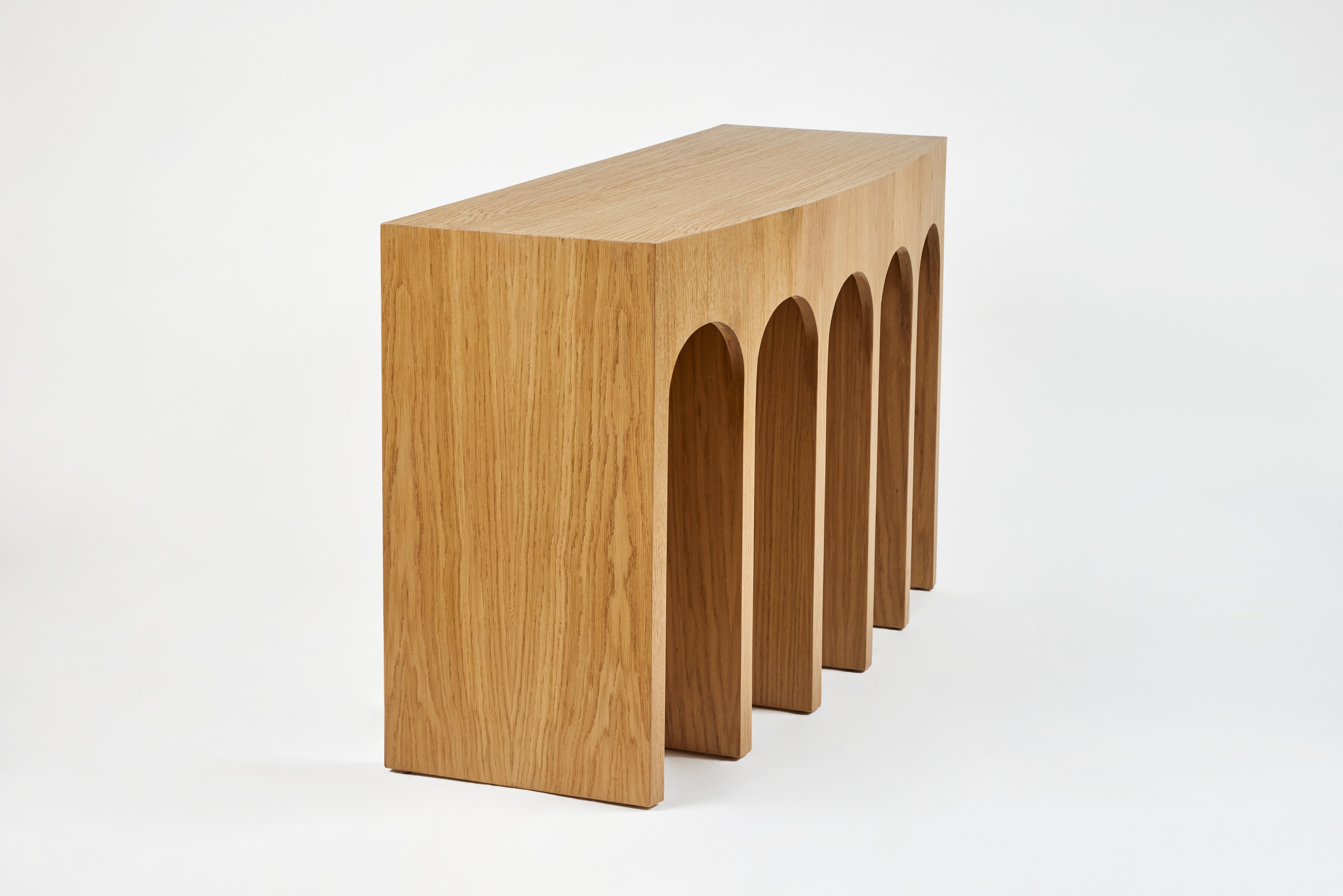 American Minimalist Curved Front Arcade Console with Arches by Martin & Brockett For Sale