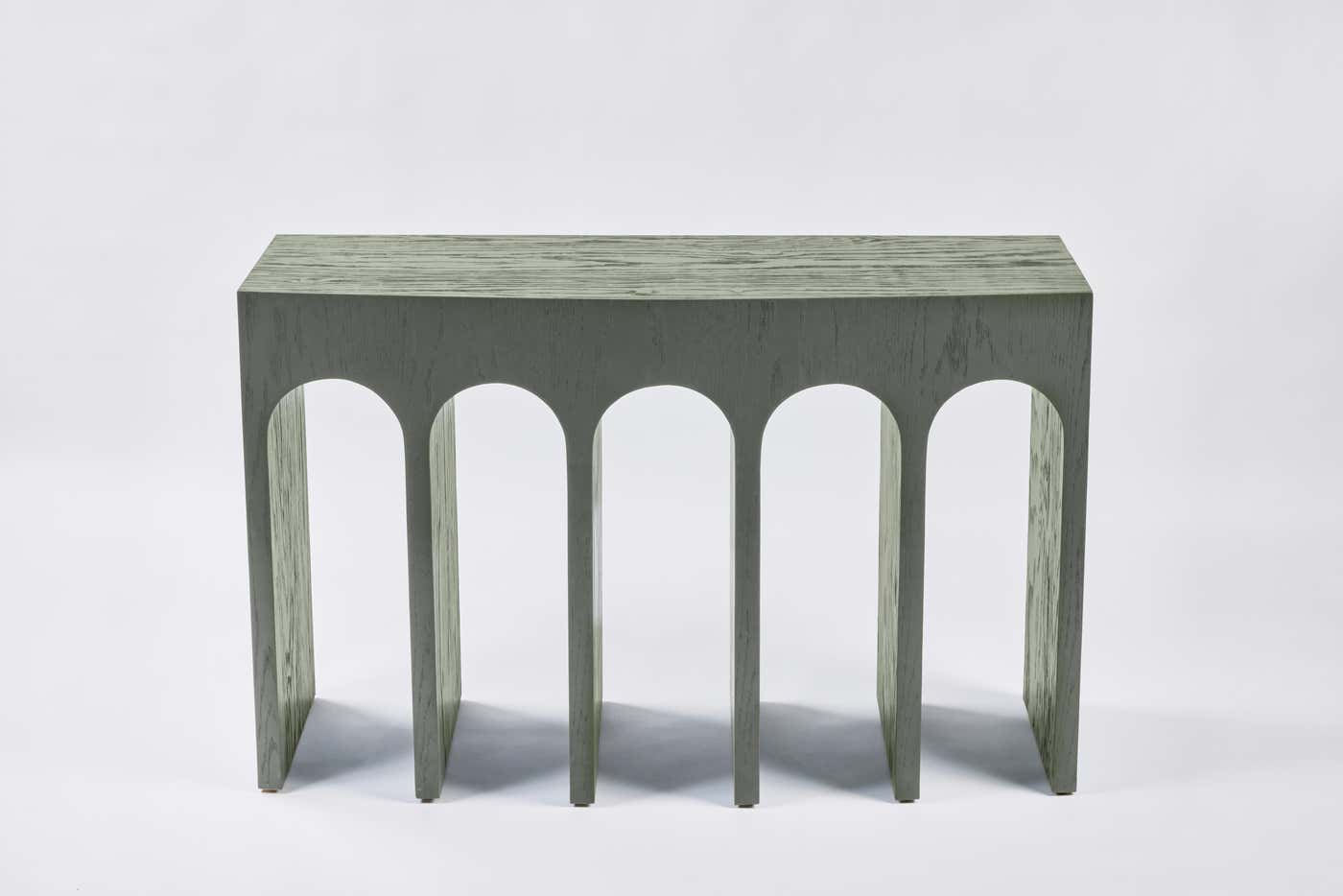 Minimalist Curved Front Arch Console in Scrubbed Lichen by Martin and ...