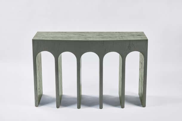 Minimalist Curved Front Arch Console in Scrubbed Lichen by Martin and ...