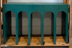 Minimalist Curved Console with Arches by Martin & Brockett in Hedge on Scrubbed