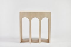 Minimalist Curved Front Pine Console with Arches in Soap on Pine Finish