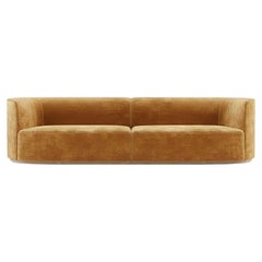 Minimalist Curved Sofa With Soft Feminine Silhouette in High-Resistant Velvet