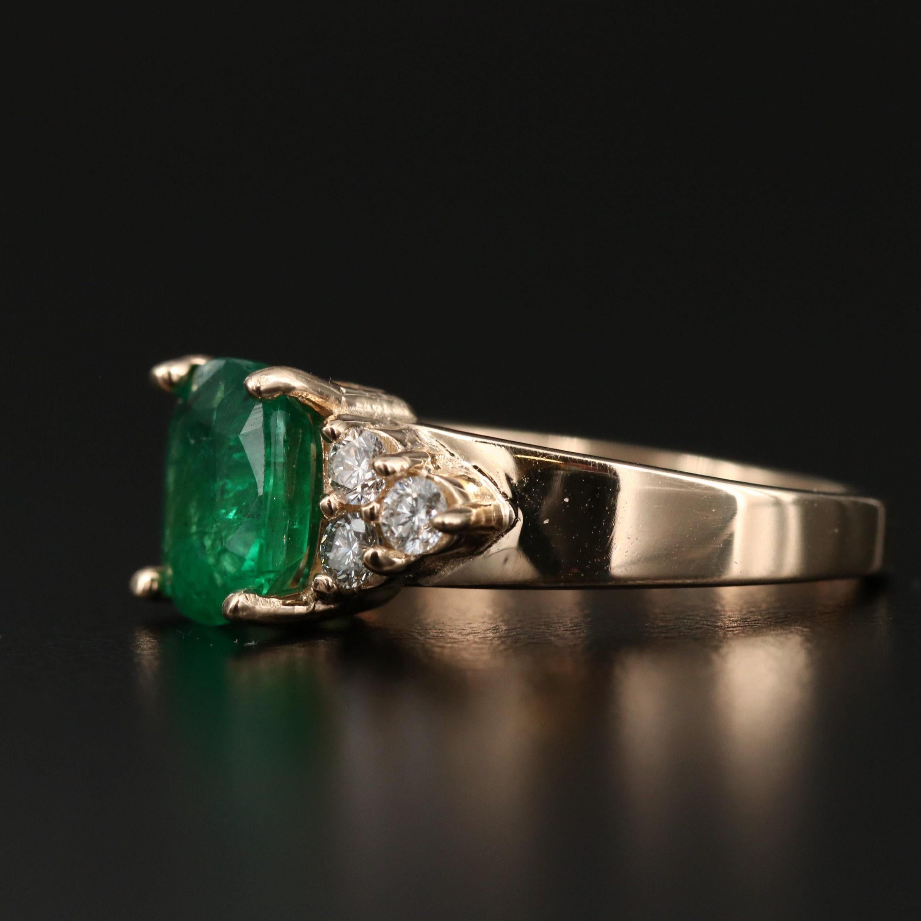For Sale:  Minimalist Cushion Cut Natural Emerald Diamond Engagement Ring, Promise Ring 2