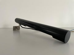 Minimalist Cylindrical Design Black Metal Wall Lamp, 1960s, Germany