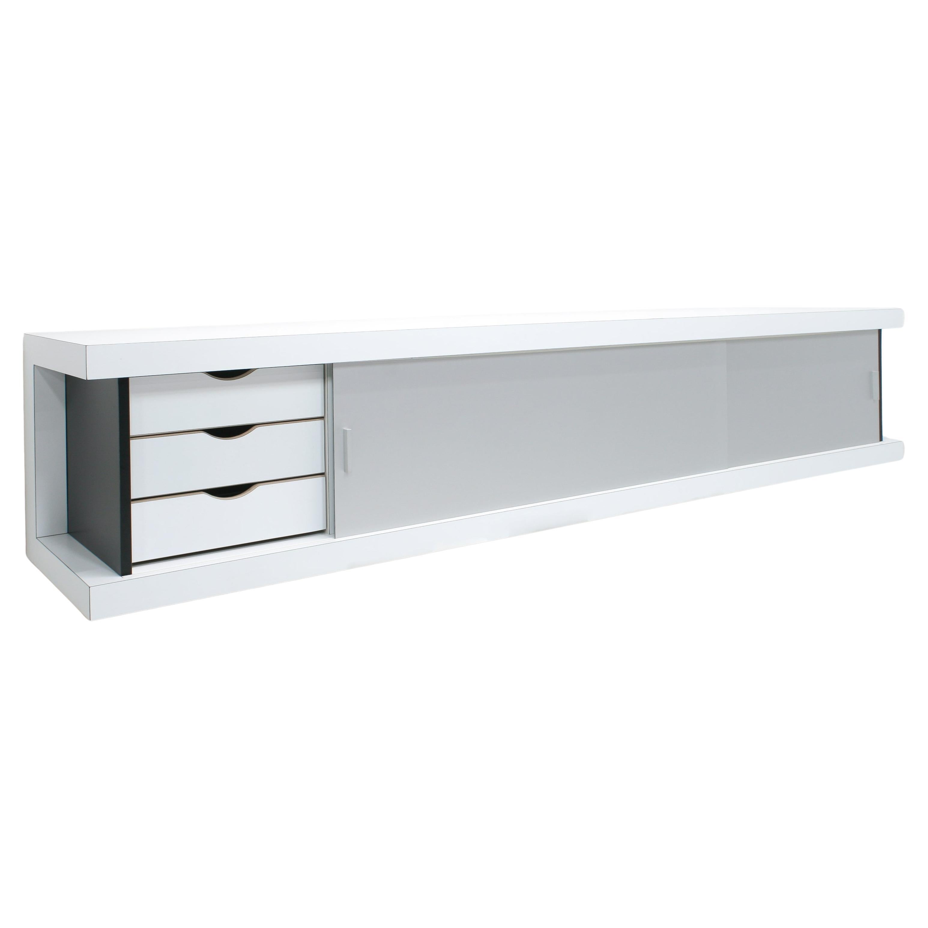 Credenza galleggiante minimalista D242 di Wim Wilson per Castelijn, anni '70