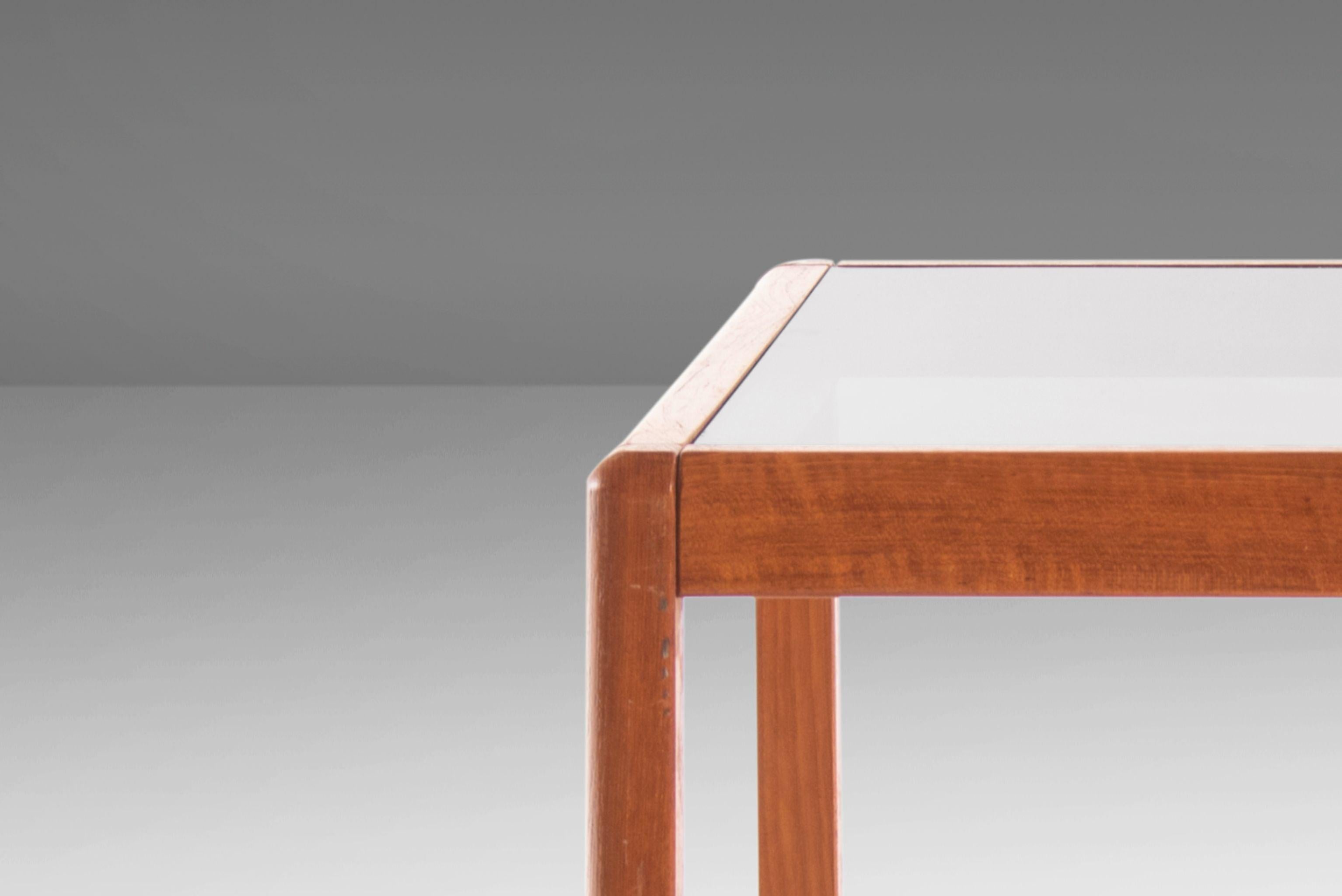 Minimalist Danish Modern Teak End Tables with Smoked Glass Tops, c. 1970's 6