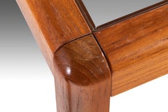 Minimalist Danish Modern Teak End Tables with Smoked Glass Tops, c. 1970's