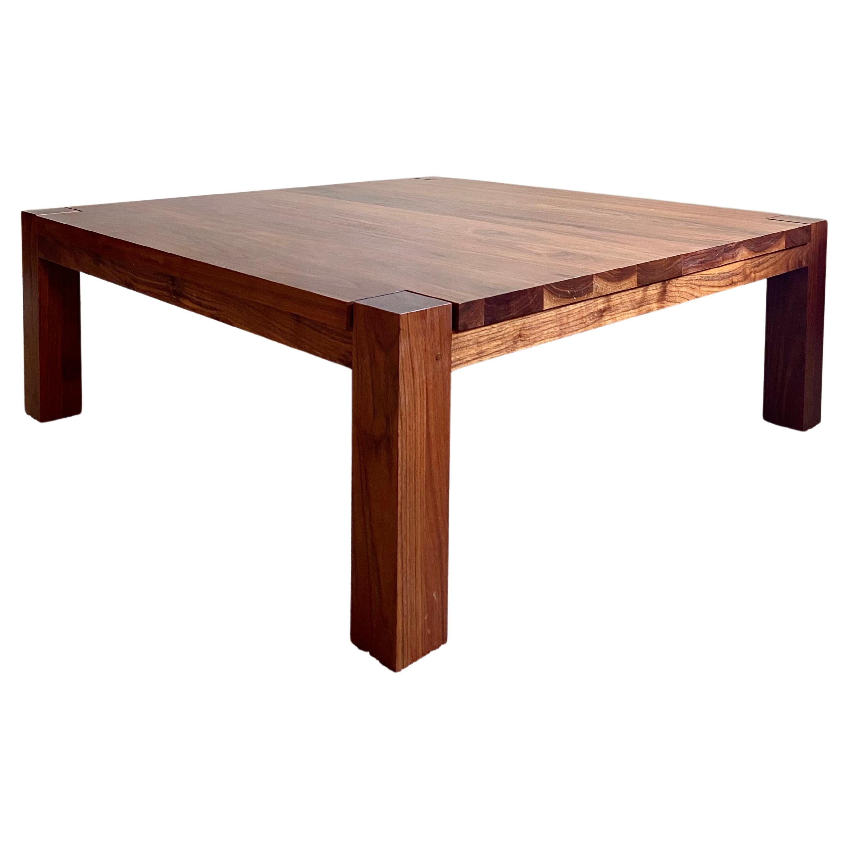 Minimalist Danish Oiled Walnut Parsons Coffee Table by De La Espada 