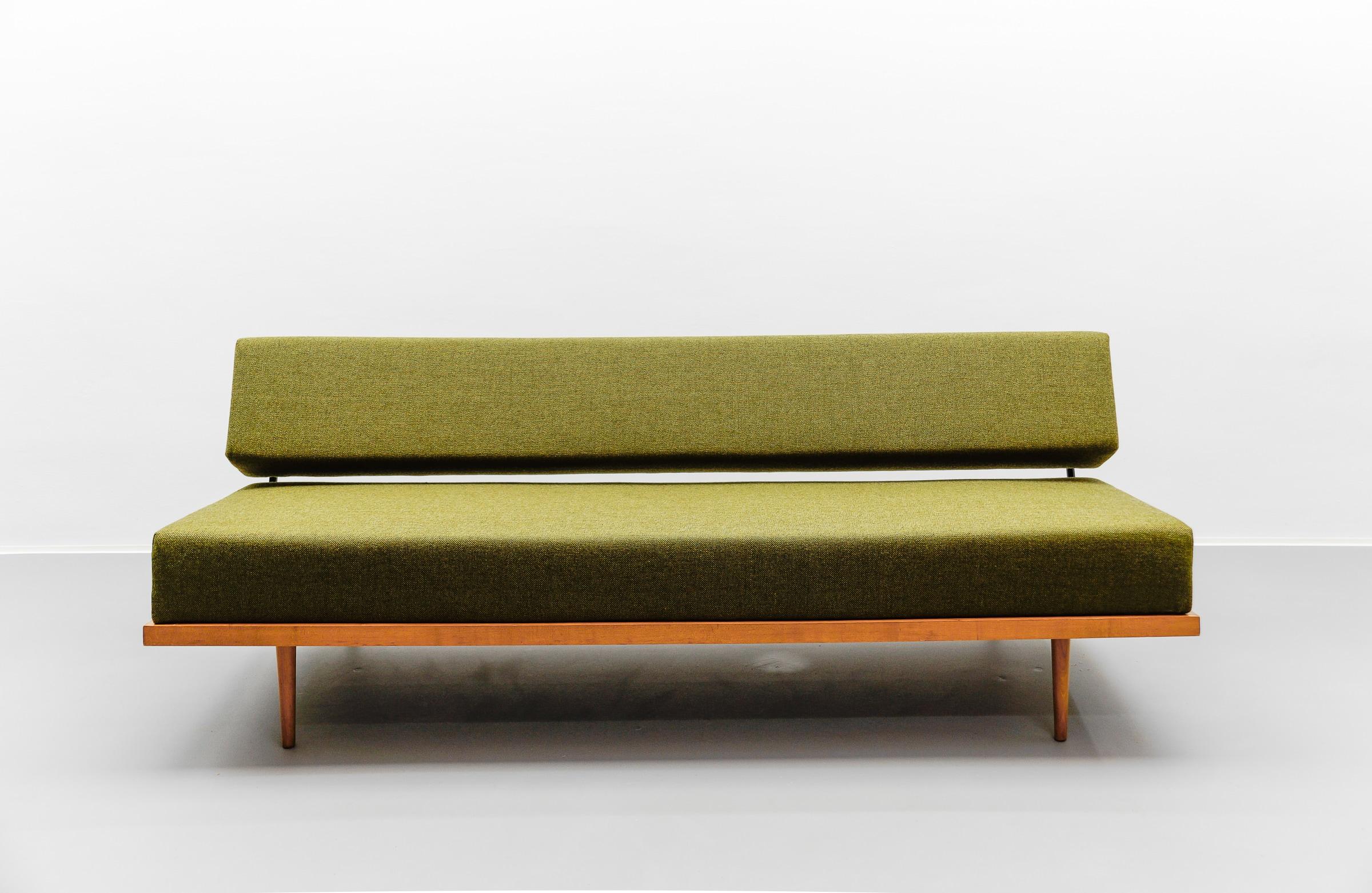 Scandinavian Modern Minimalist daybed by Josef Pentenrieder, convertible sofa for Hans Kaufeld, 1954