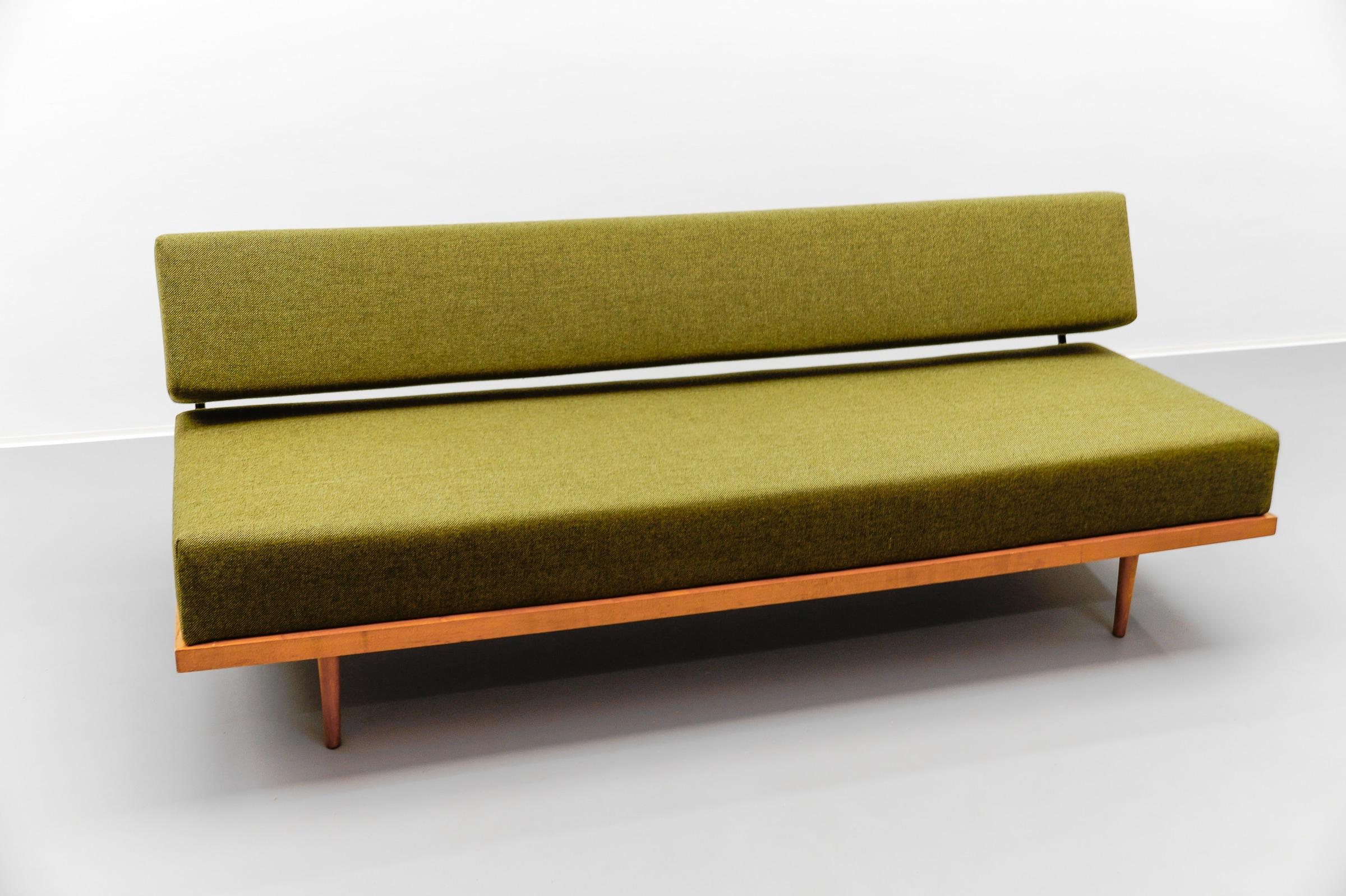 Fabric Minimalist daybed by Josef Pentenrieder, convertible sofa for Hans Kaufeld, 1954
