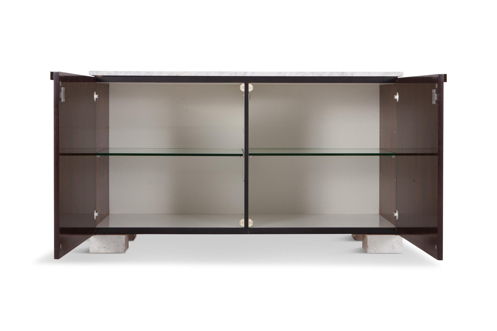 Mid-Century Modern Minimalist De Coene Cabinet with Marble top