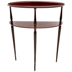 Minimalist Demilune Mahogany Console Table, Italy, 1950s