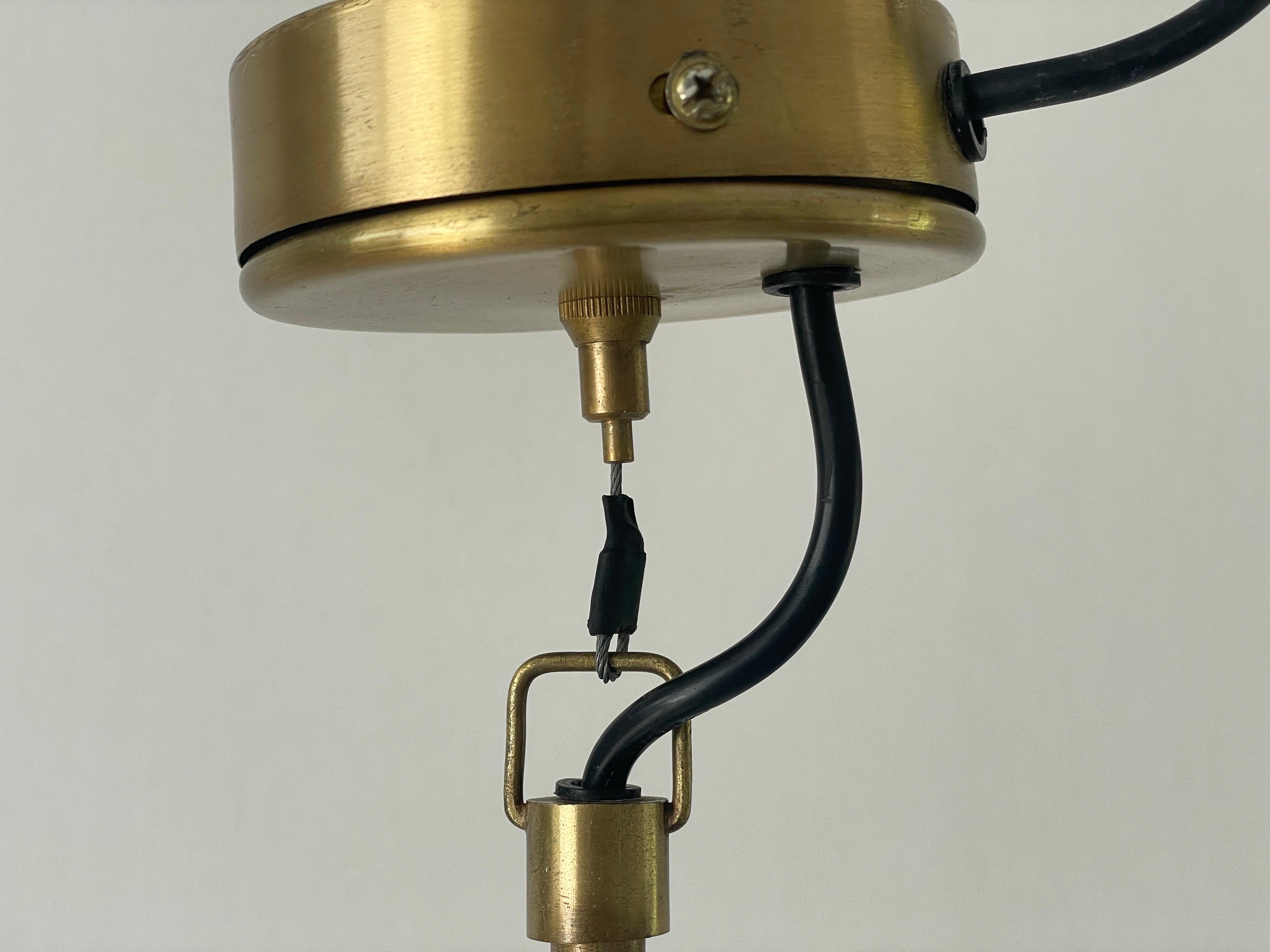 Lampada da soffitto circolare in ottone dal design minimalista, anni '60, Italia in vendita 5