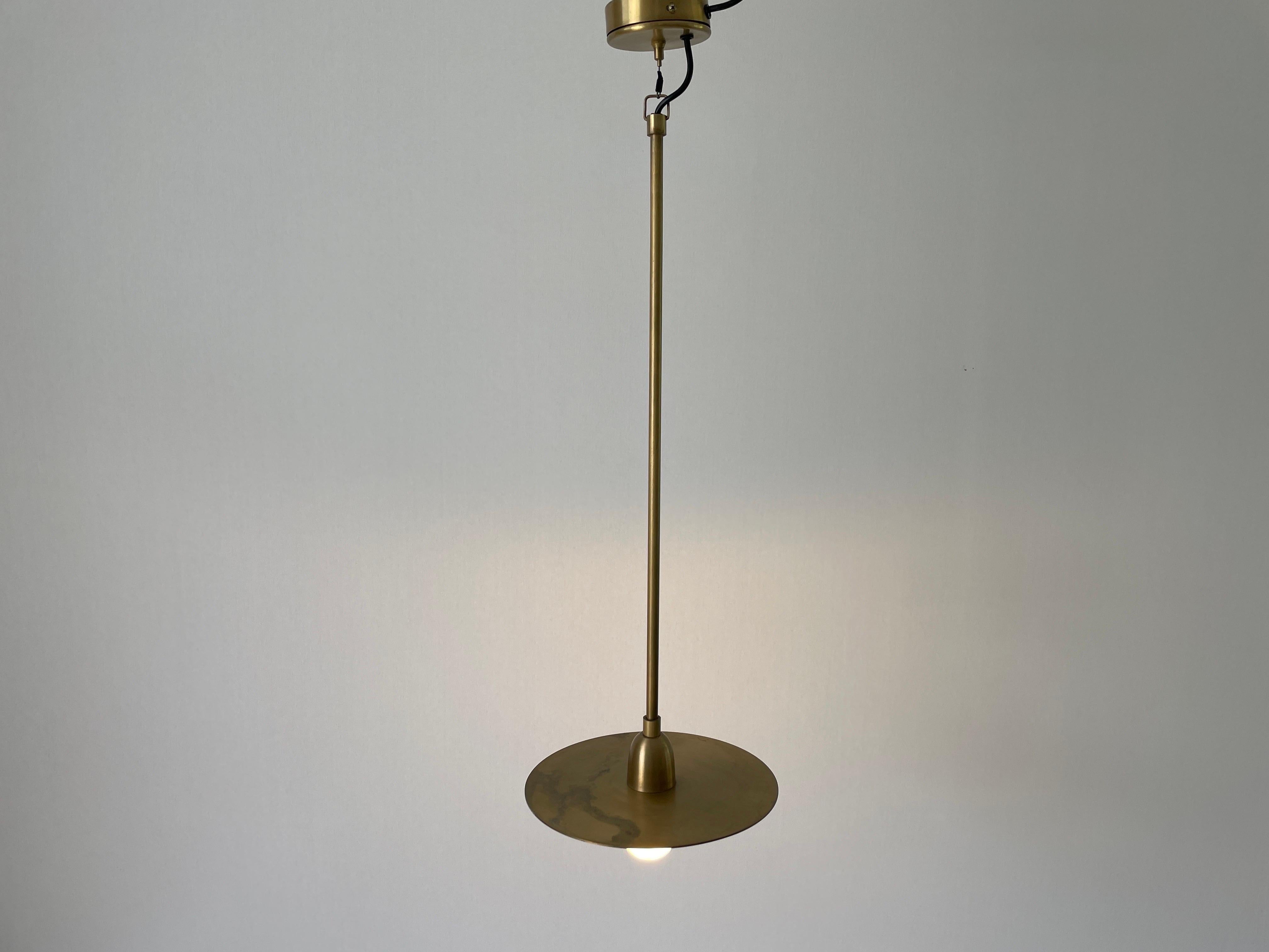 Lampada da soffitto circolare in ottone dal design minimalista, anni '60, Italia in vendita 12