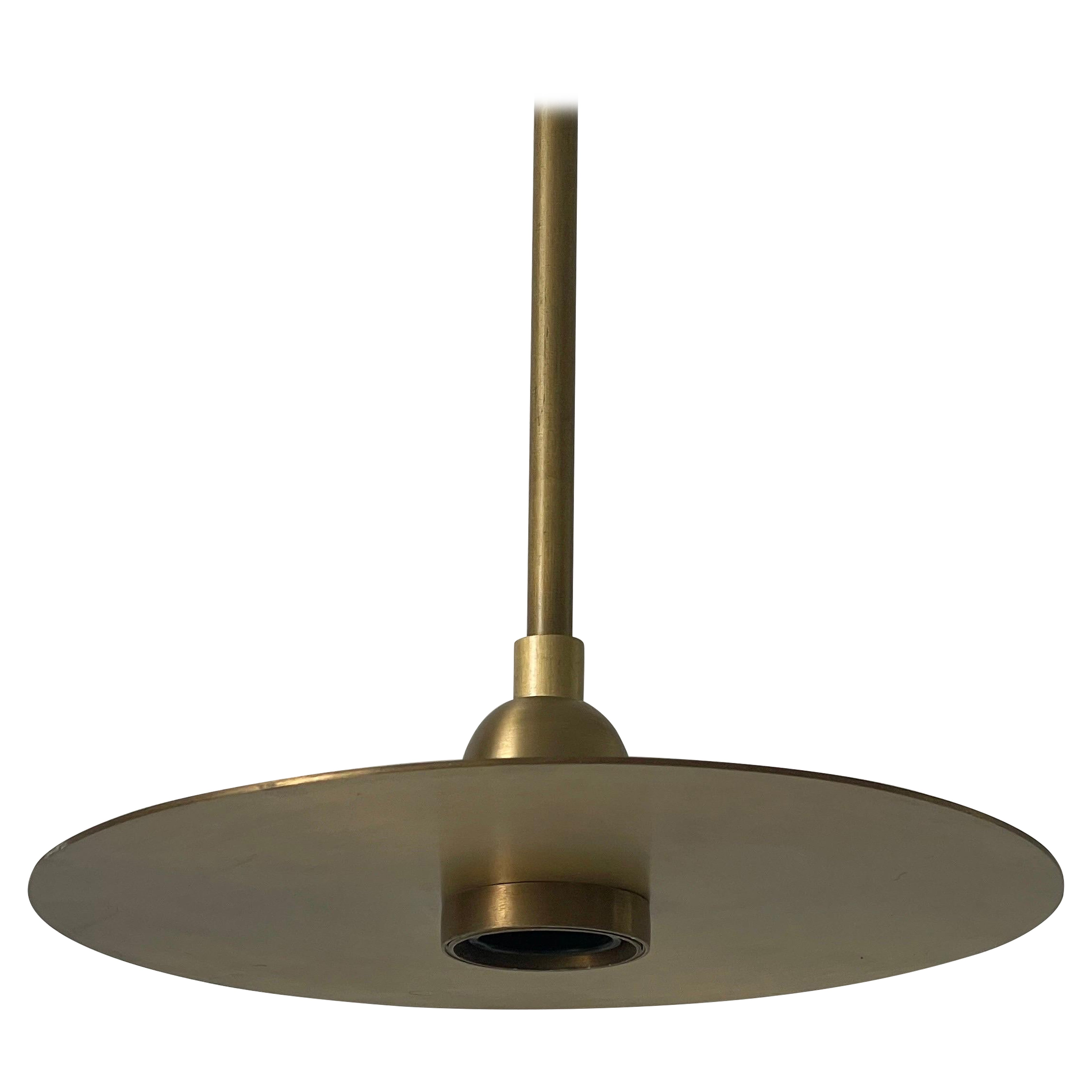 Lampada da soffitto circolare in ottone dal design minimalista, anni 
60, Italia in vendita