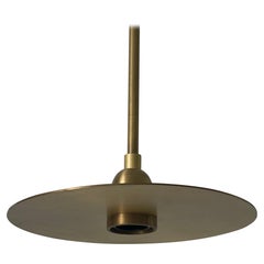 Minimalist Design Brass Circular Ceiling Lamp, 1960s, Italy