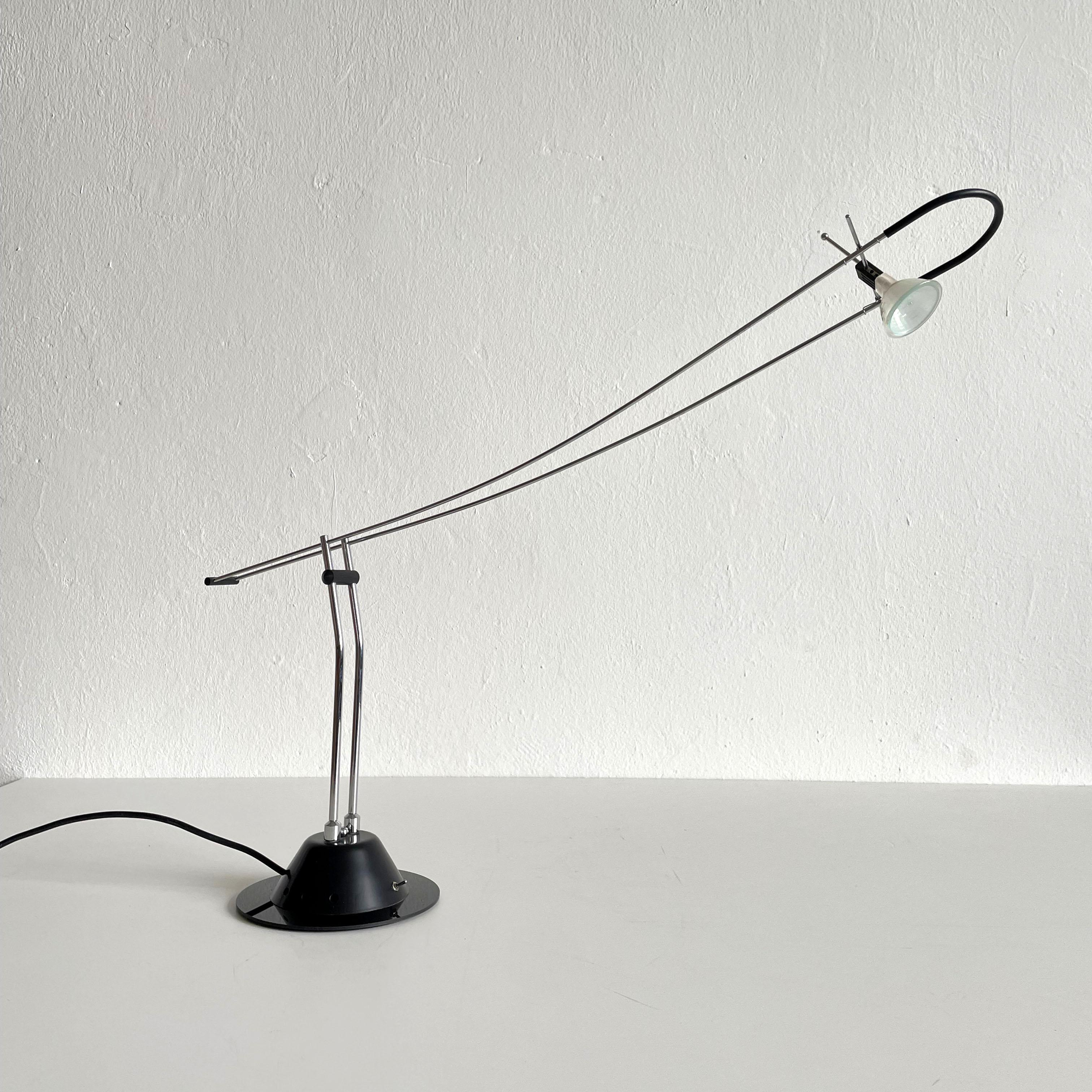 Metal Minimalist Design Halogen Desk Lamp, Writing Desk Lamp, Architect's Lamp, 1990s For Sale