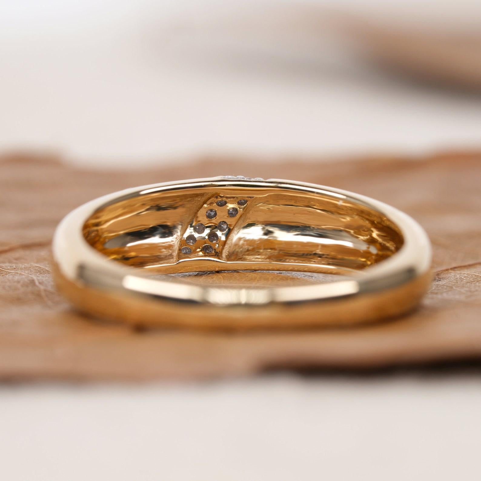 da uomo o donna Anello a cupola alta dal design minimalista Anello con bolla di diamanti in oro 14k per lei. in vendita