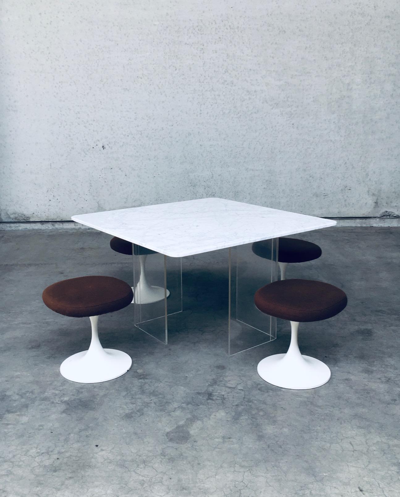 Plexiglass Minimalist Design Marble Floating Dining Table, Italy 1970's For Sale