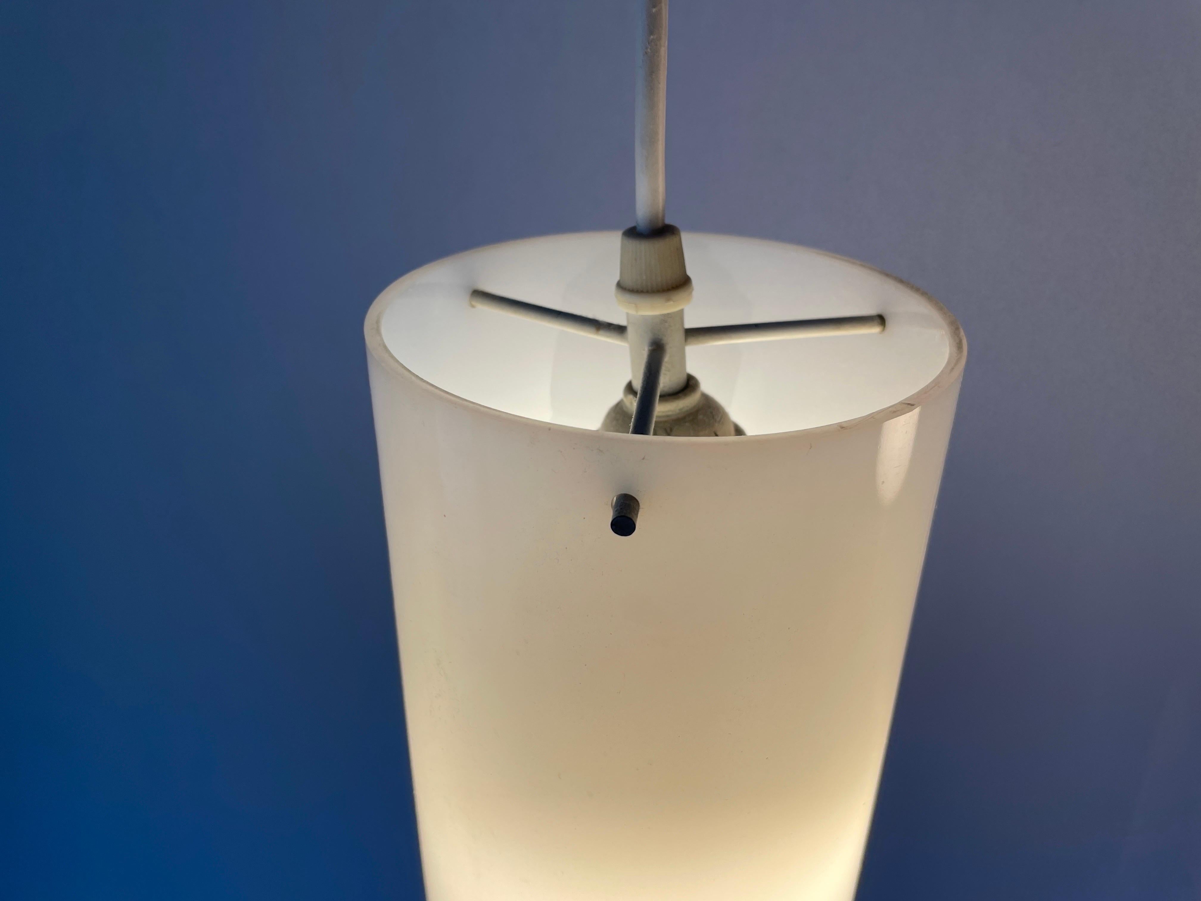 Minimalist Design Metal  Plexiglass Triple Shade Pendant Lamp, 1960s, Germany For Sale 8