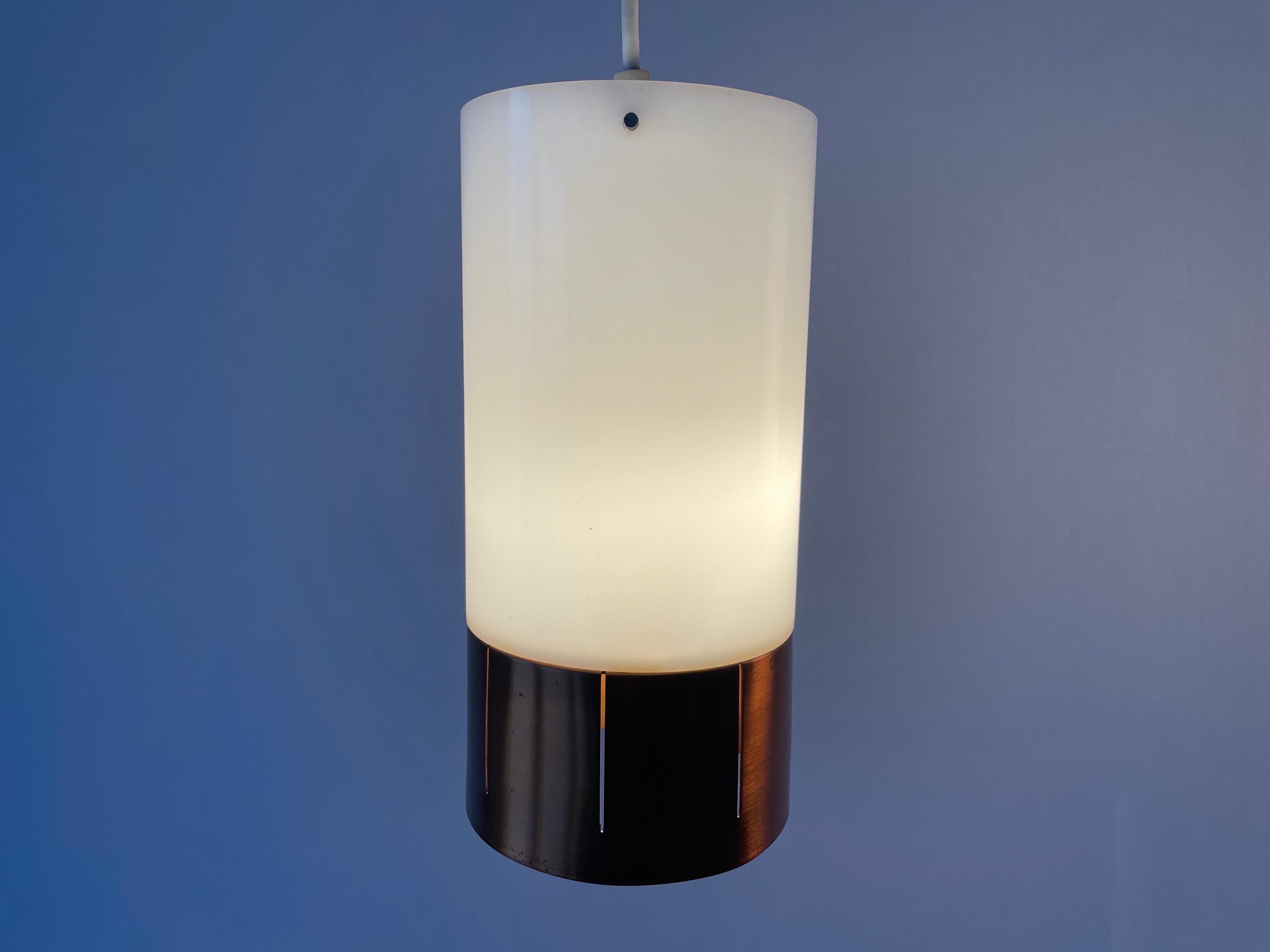 Minimalist Design Metal  Plexiglass Triple Shade Pendant Lamp, 1960s, Germany For Sale 9