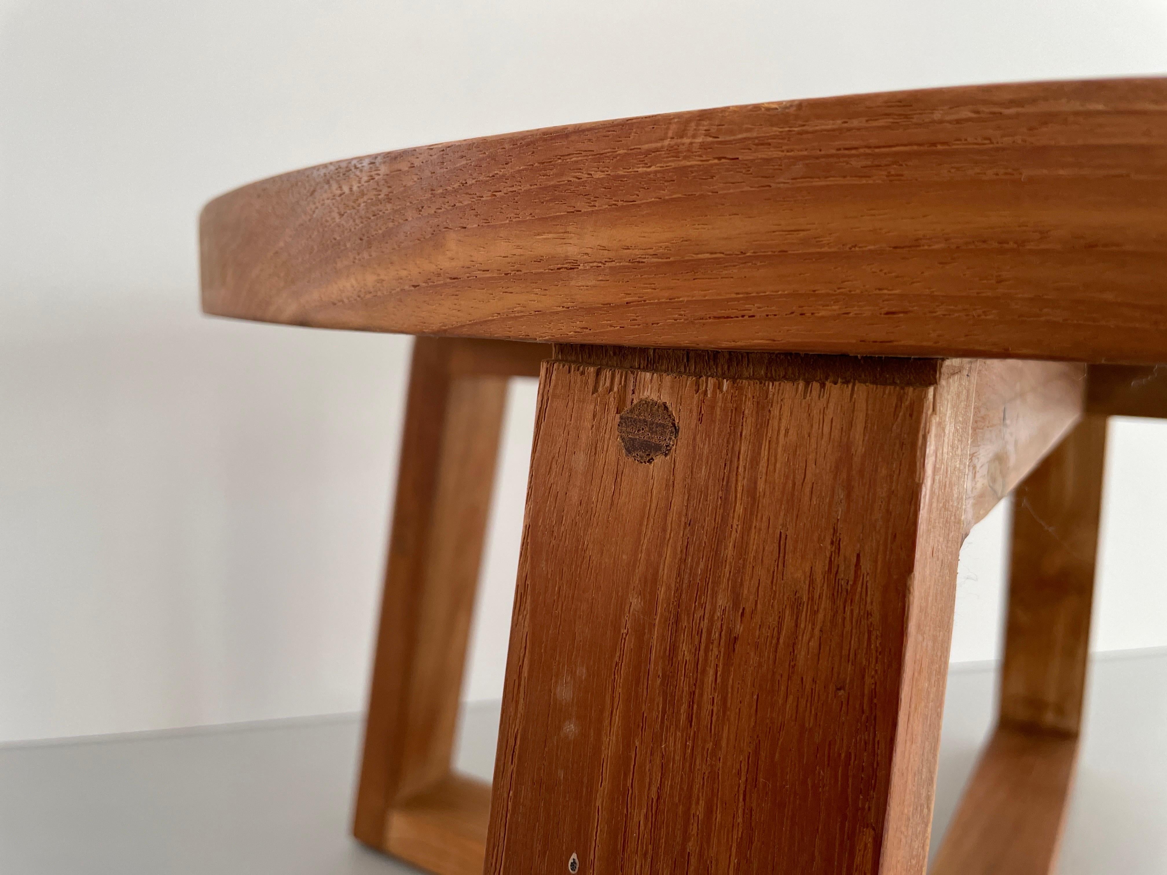 Minimalist Design Round Thick Wood Living Room Table, 1960s, Denmark 3