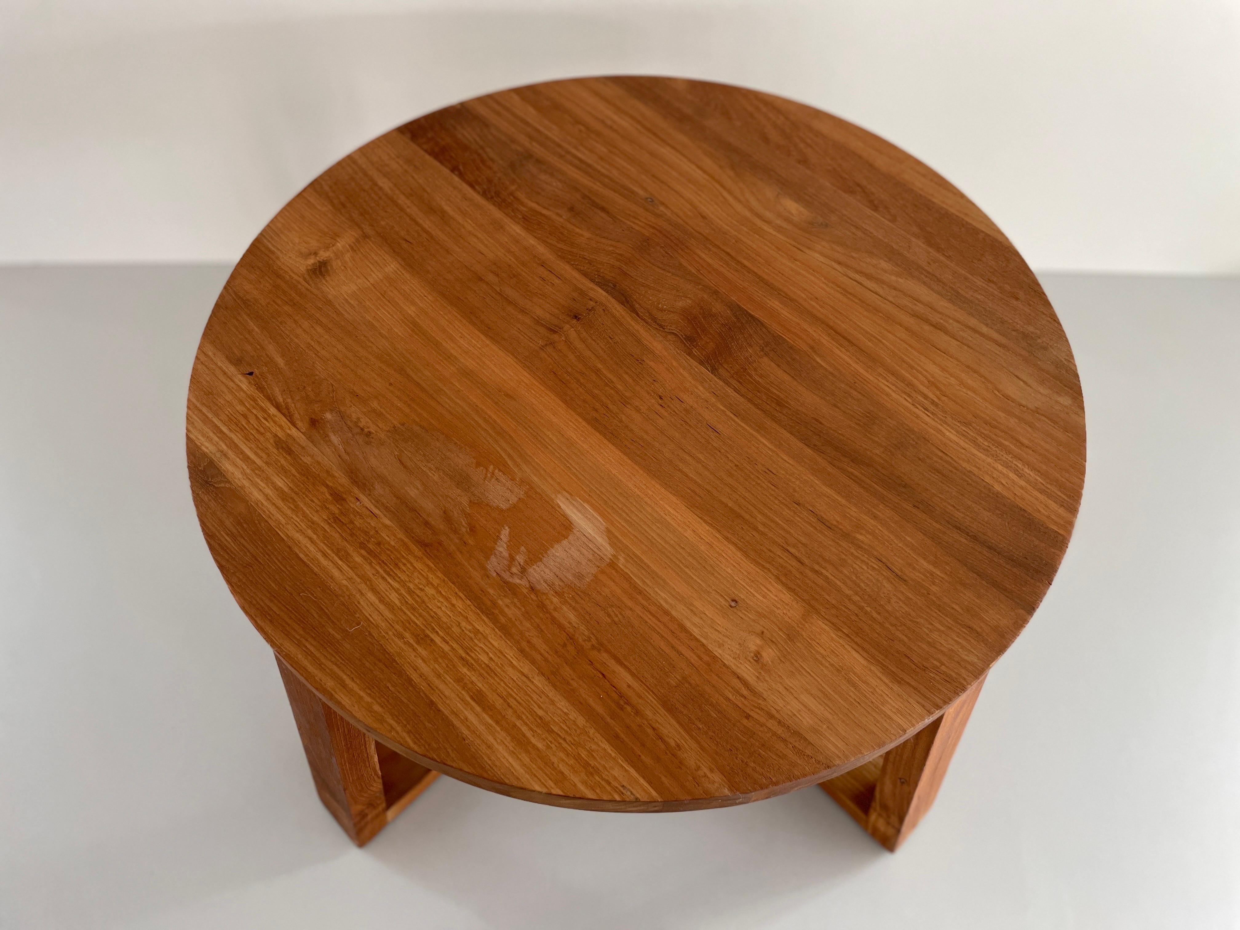 Minimalist Design Round Thick Wood Living Room Table, 1960s, Denmark 4