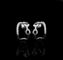 Minimalist Design Stud Earing For Women Natural Pave Diamond 925 Sterling Silver