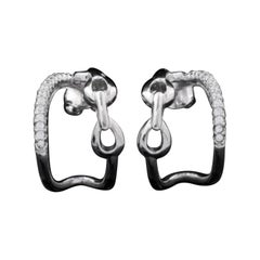Minimalist Design Stud Earing For Women Natural Pave Diamond 925 Sterling Silver
