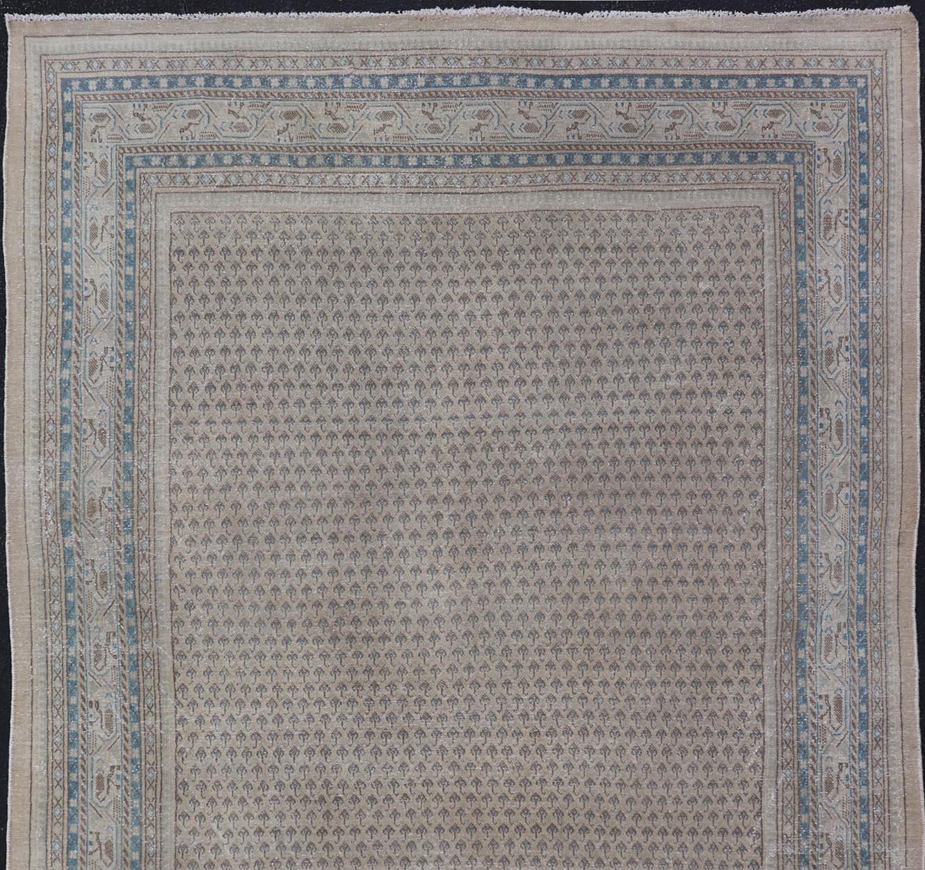 Minimalist Design Vintage Persian Tabriz Rug with All-Over Small Scale Design For Sale 4