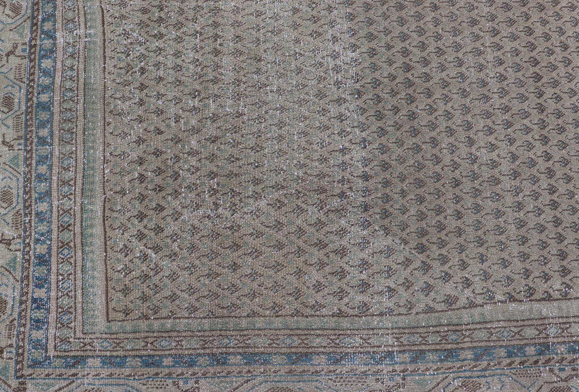 Minimalist Design Vintage Persian Tabriz Rug with All-Over Small Scale Design For Sale 3