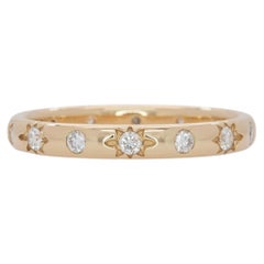 Minimalist Diamond Band: Solid 14K Gold – Star Set Round Diamonds, Fine Jewelry