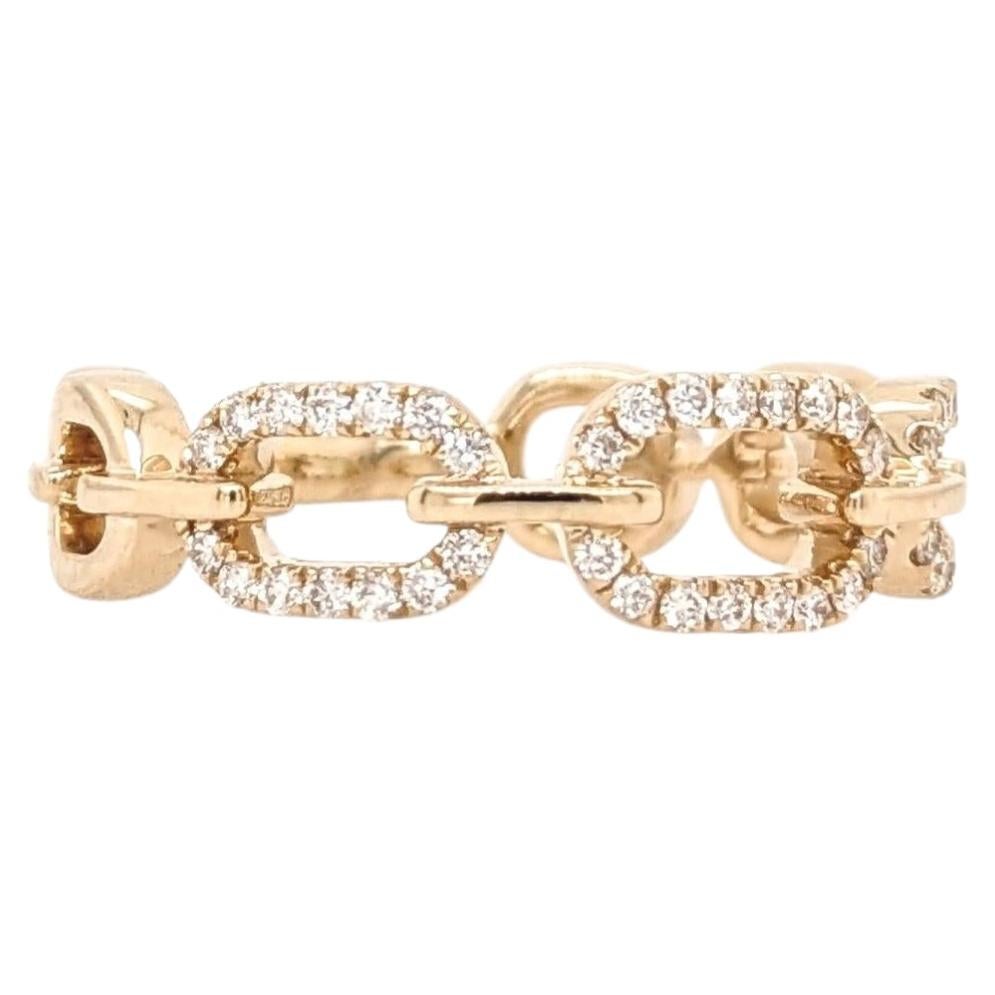 Minimalist Diamond Chain Band Ring in 14K Gold: Modern Fine Jewelry
