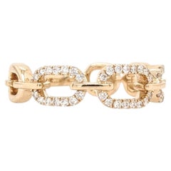 Minimalist Diamond Chain Band Ring in 14K Gold: Modern Fine Jewelry
