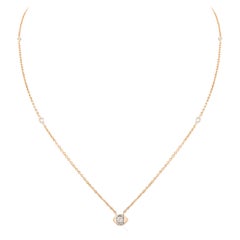 Used Minimalist Diamond Chain Necklace in 18k Solid Rose Gold, Thanksgiving Gift